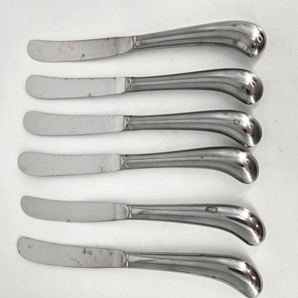 International Dinner Butter Knives Cape Cod Modern Flatware Stainless Steel 6 pc - Picture 2 of 7